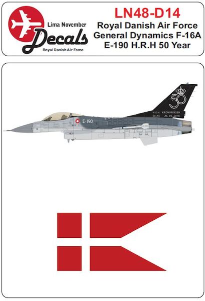Royal Danish AF F16A E-190 "H.R.H Kronprinsen 50 Years" LN48-D14
