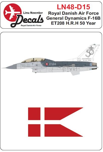 Royal Danish AF  F16B ET-208 "H.R.H Kronprinsen 50 Years"  LN48-D15