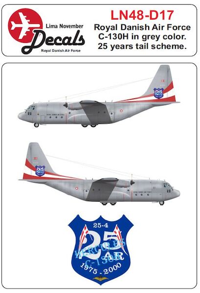 Royal Danish AF Lockheed C130H Hercules with 25 Years tail LN48-D17