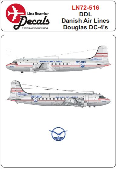 Douglas DC4 (DDL Danish Air Lines)  LN72-516