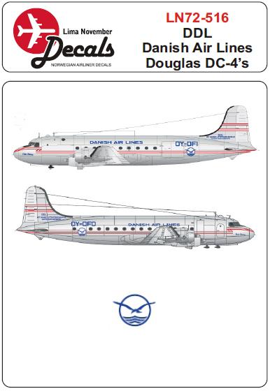 Douglas DC4 (DDL Danish Air Lines) LN72-516