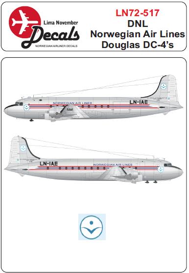 Douglas DC4 (DDL Norwegian Air Lines)  LN72-517
