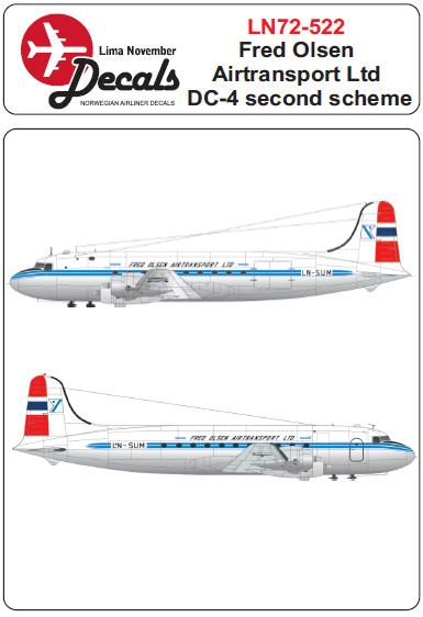 Douglas DC4 (Fred Olsen Airlines) part 2 Second Scheme  LN72-522