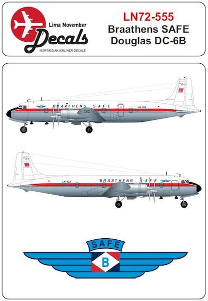 Douglas DC6B including masks  (Braathens SAFE)  LN72-555