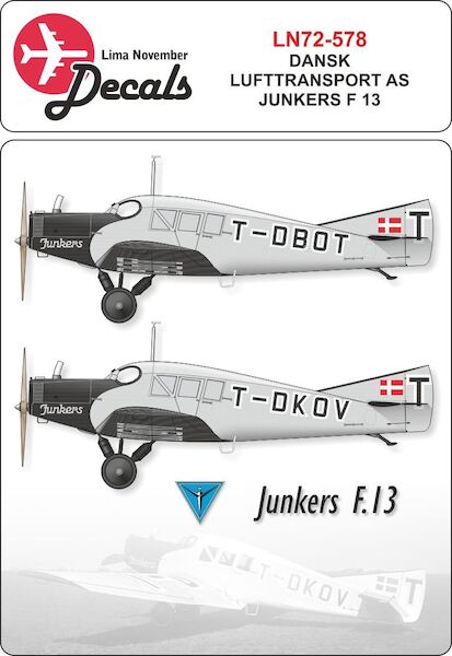 Dansk Lufttransport Junkers F.13 with masks for windows and fuselage LN72-578