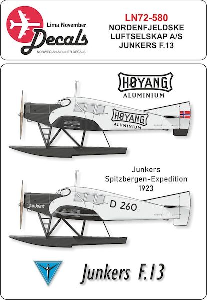 Nordenfjeldske Luftselskap Junkers F.13 with masks for windows and fuselage LN72-580