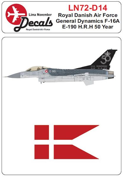 Royal Danish AF  F16A E-190 "H.R.H Kronprinsen 50 Years"  LN72-D14