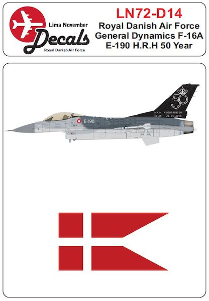 Royal Danish AF F16A E-190 "H.R.H Kronprinsen 50 Years" LN72-D14