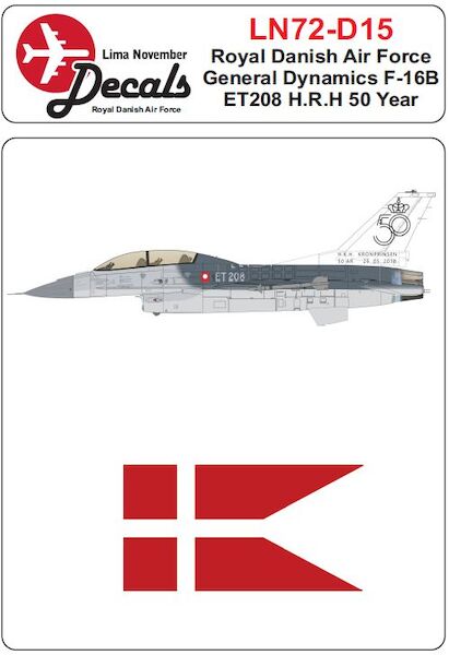 Royal Danish AF  F16B ET-208 "H.R.H Kronprinsen 50 Years"  LN72-D15