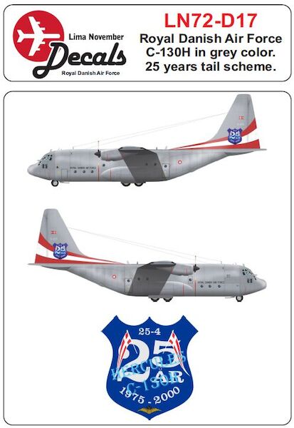 Royal Danish AF Lockheed C130H Hercules with 25 Years tail LN72-D17