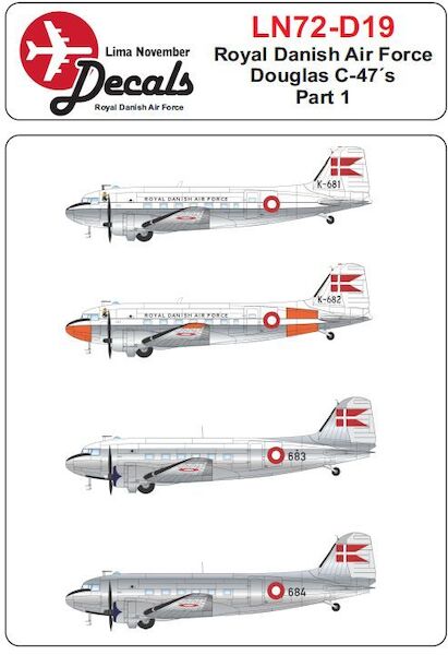 Royal Danish AF C47 Dakota with masks for Airfix  LN72-D19