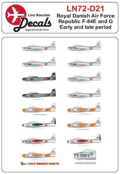 Royal Danish AF F84E/G Thunderjet Part 1 (early and late period) LN72-D21