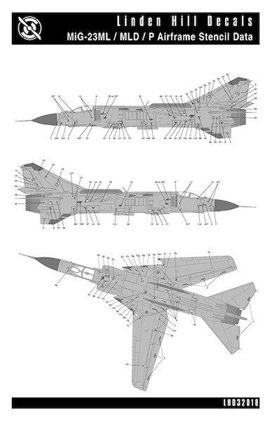 Mikoyan MiG23ML/MLD/P Airframe Stencil Data LHD48029