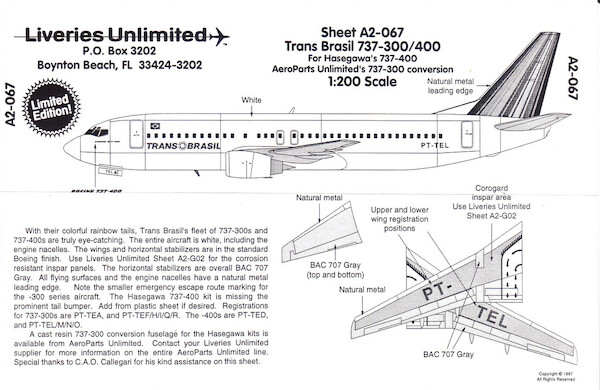 Boeing 737-300/400 (Trans Brasil)  A2-067