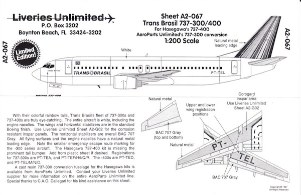 Boeing 737-300/400 (Trans Brasil) A2-067