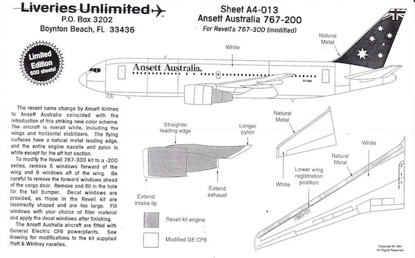 Boeing 767-200 (Ansett Australia) A4-013