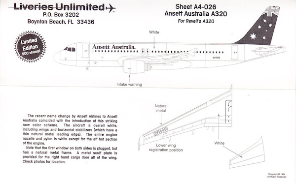 Airbus A320 (Ansett Airlines)  A4-026