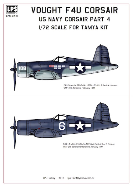 Vought F4U-1 Corsair U.S. Navy Part 4 LPM72-21
