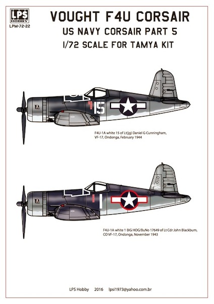 Vought F4U-1 Corsair U.S. Navy Part 2 LPM72-22