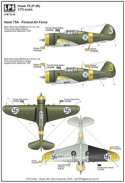 Curtiss Hawk 75A-3/6 (Finnish AF) LPM72-28