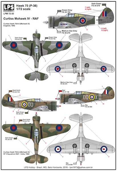 Curtiss Mohawk IV (Hawk 75A-4) (RAF)  LPM72-30