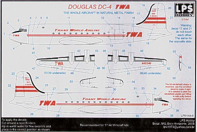 Douglas DC4 (Trans World Airlines) Natural Metal all over LPS144-08