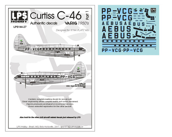 Curtiss C46 Commando  (Varig 1950's)  LPS144-27