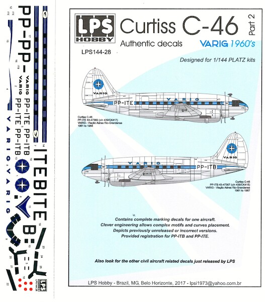 Curtiss C46 Commando  (Varig 1960's)  LPS144-28