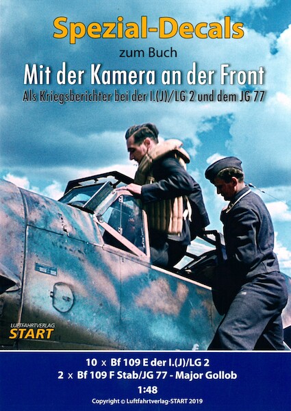 Special decals zum Buch "Mit Dem Kamera an der Front",  (10x BF109E I9J)LG2, 2x BF109F STAB/JG77)  KAMERA