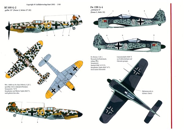 Messerschmitt BF109, BF110, Focke Wulf FW190 (See luftwaffe in focus 2) LIF48001