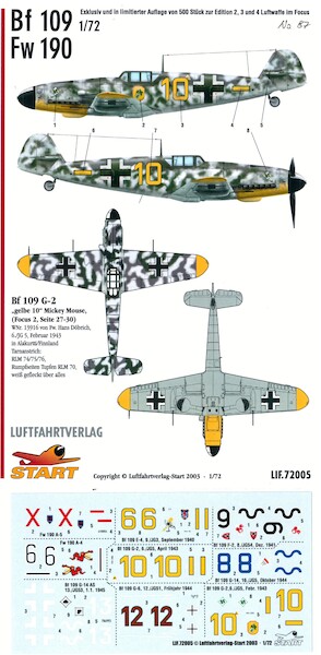 Messerschmitt BF109E/F/G, Focke Wulf FW190A (See Luftwaffe in Focus 2,3,4) LIF72005