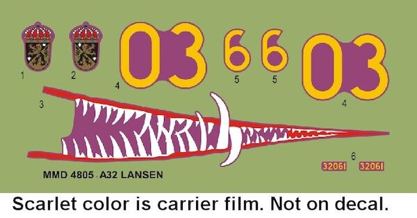 SAAB A32A Lansen Sharkmouth decals D4805