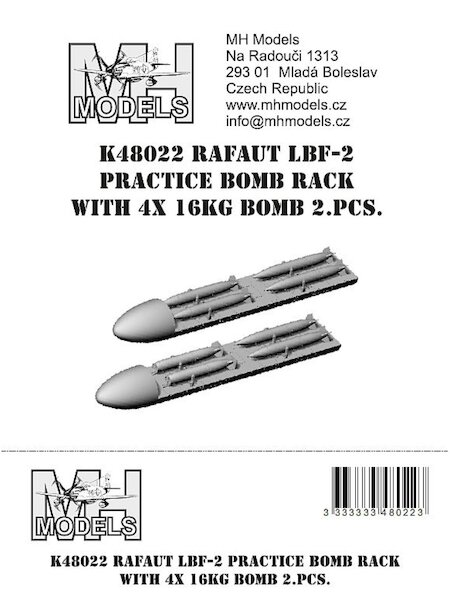 Rafaut LBF-2 Practice Bomb rack with 4x 16kg Bomb (2x)  K48022
