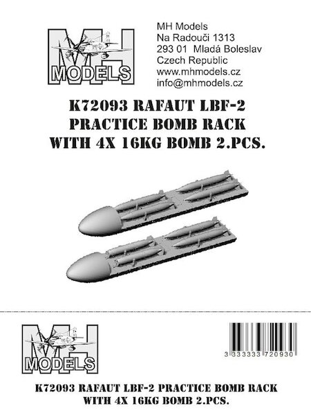 Rafaut LBF-2 Practice Bomb rack with 4x 16kg Bomb (2x)  K72093