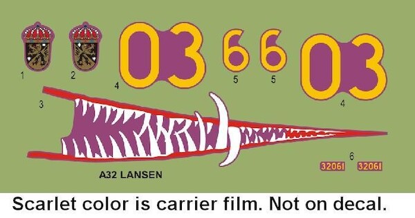 SAAB A32A Lansen Sharkmouth decals MMD7206