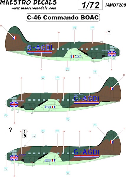 Curtiss C46 Commando (BOAC)  MMD7208