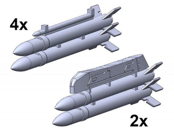 SAAB 105/Sk60 13,5 cm m/56 rockets x 12 w. pylons (Pilot Replica)  mmk4944