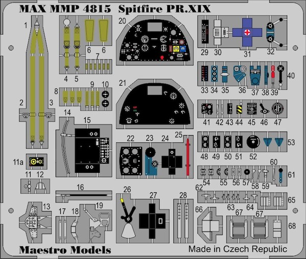 Spitfire PR Mk.XIX (S31) detail set colour  MMP4815