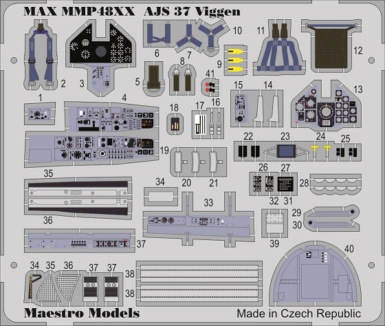 SAAB AJ/AJS 37 Viggen cockpit detail set (Special Hobby) MMP4823
