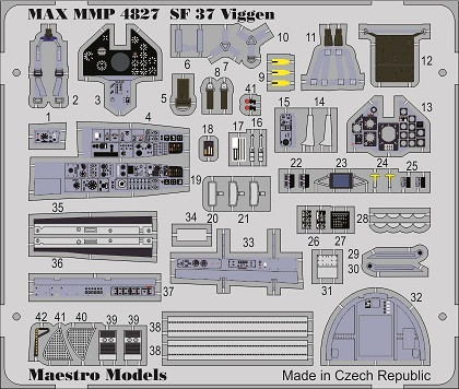SAAB SF37 Viggen (photo recce) cockpit detail set (TARANGUS) MMP4827