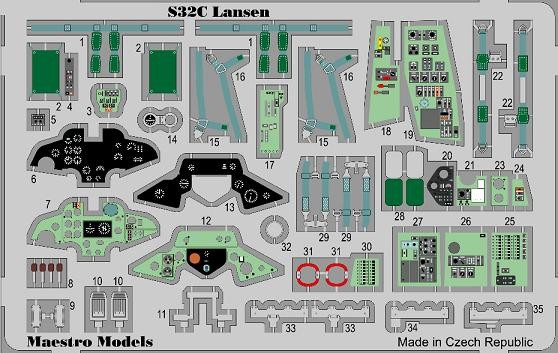 S32C Lansen cockpit set (colour)  (Tarangus)  MMP4871