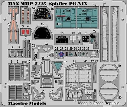 Spitfire PR Mk.XIX (S31) detail set colour (Airfix)  MMP7225