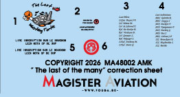Belgian Fouga CM170 Magister correction set for AMK MA48002