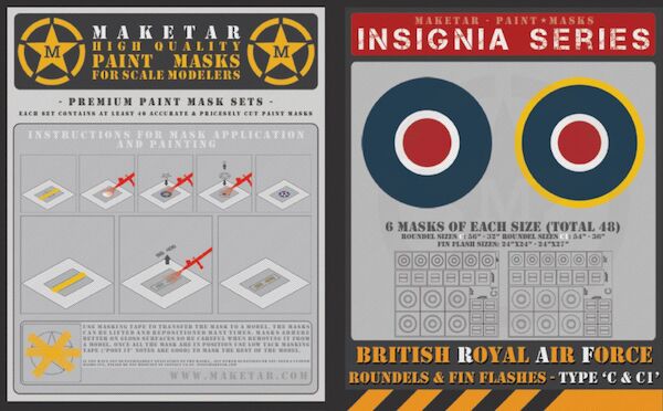 Royal Air Force Roundels Type C and C1 and Fin Flashes (48 roundels, 48 Fin Flashes)  MM32011