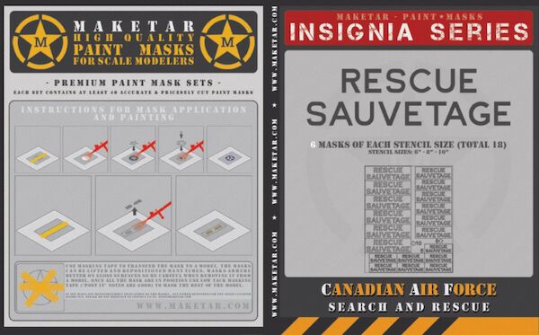 Canadian Air Force Rescue/Sauventage stencil masks (18) MM32024