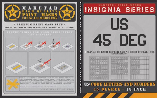 US 45 degree letters and numbers 18" (156)  MM48021