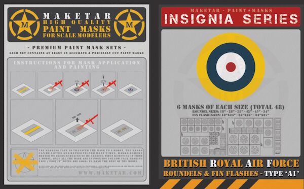 Royal Air Force Roundels Type A1 and Fin Flashes (48 roundels)  MM72009