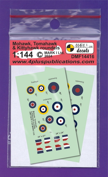RAF Curtiss Mohawk, Tomahawk and Kittyhawk roundels (2 sets) DMF14416