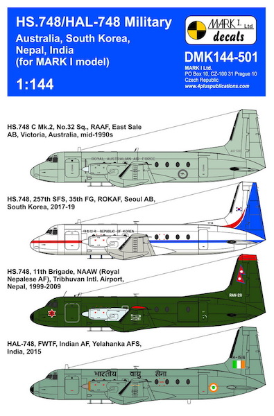 HS748/HAL748 Military (RAAF, South Korea, Nepal, India) DMK144-501