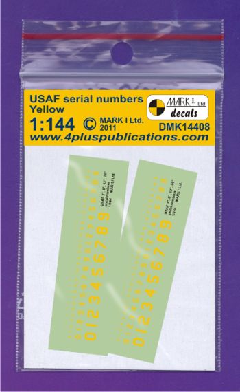 USAF 3", 6", 12", ;24" Yellow serial numbers, 2 sets DMK14408